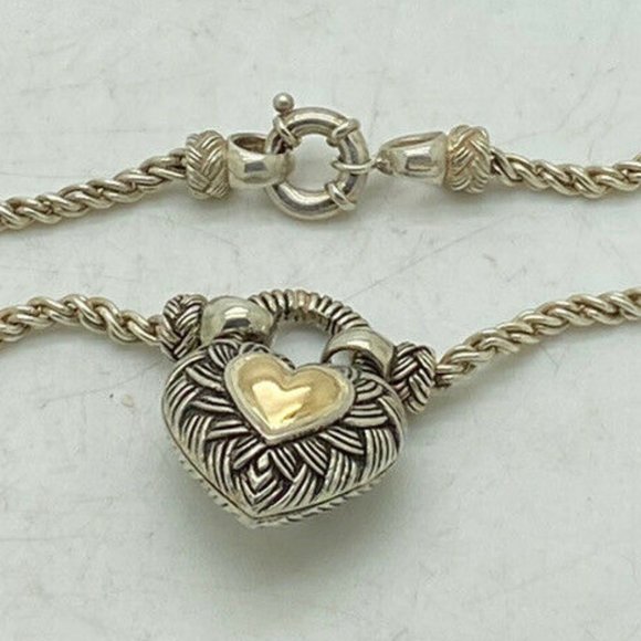 ❤️ Andrea Candela 925 14K Twisted Heart Necklace - Picture 2 of 7